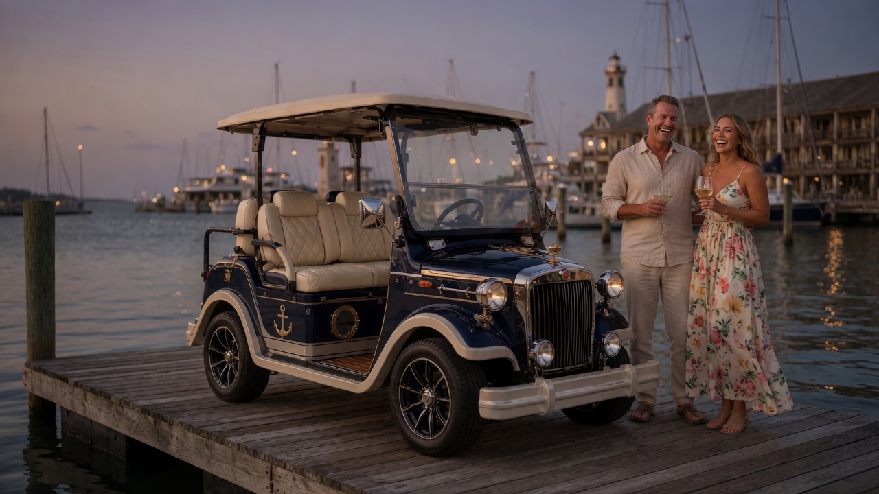 Couple with the Harbor Master at the marina